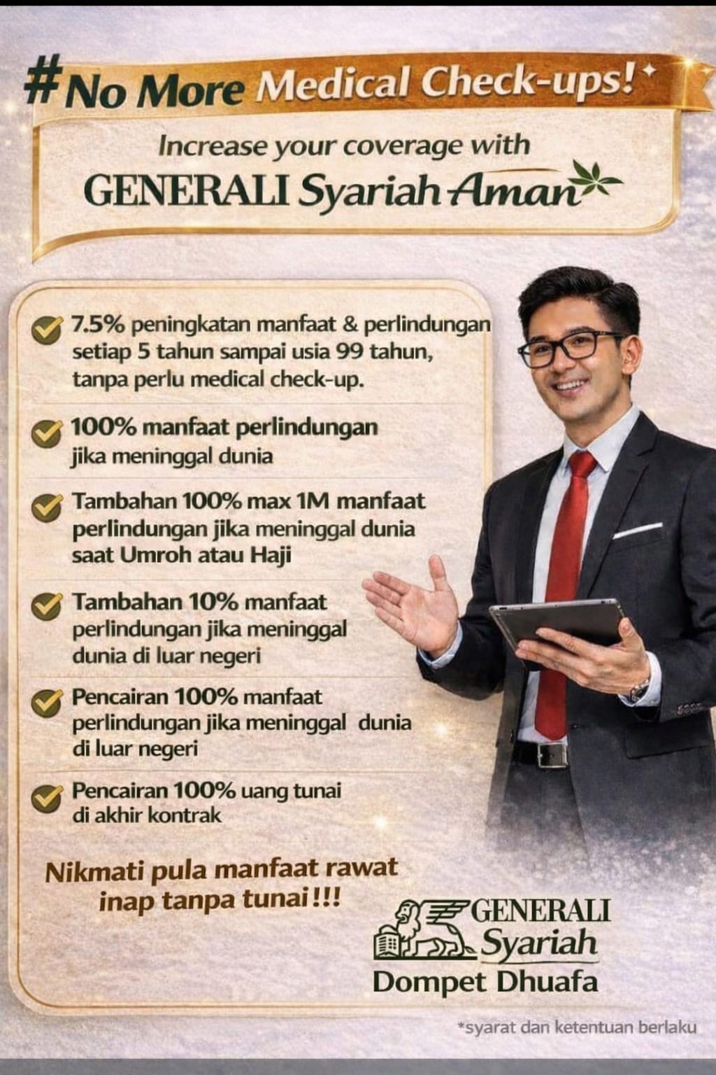 Premi min 350 ribu
Cocok untuk yg proteksi saat umroh/ Haji