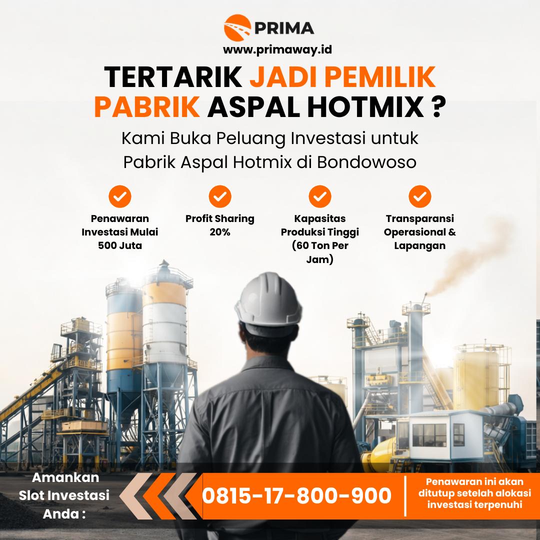 Investasi Pembangunan Pabrik Aspal Hotmix (AMP) Bondowoso