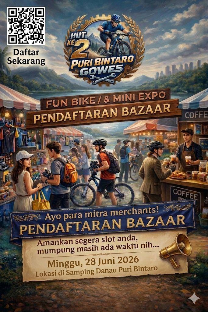Pendaftaran Bazaar HUT Ke-2 Puri Bintaro Gowes