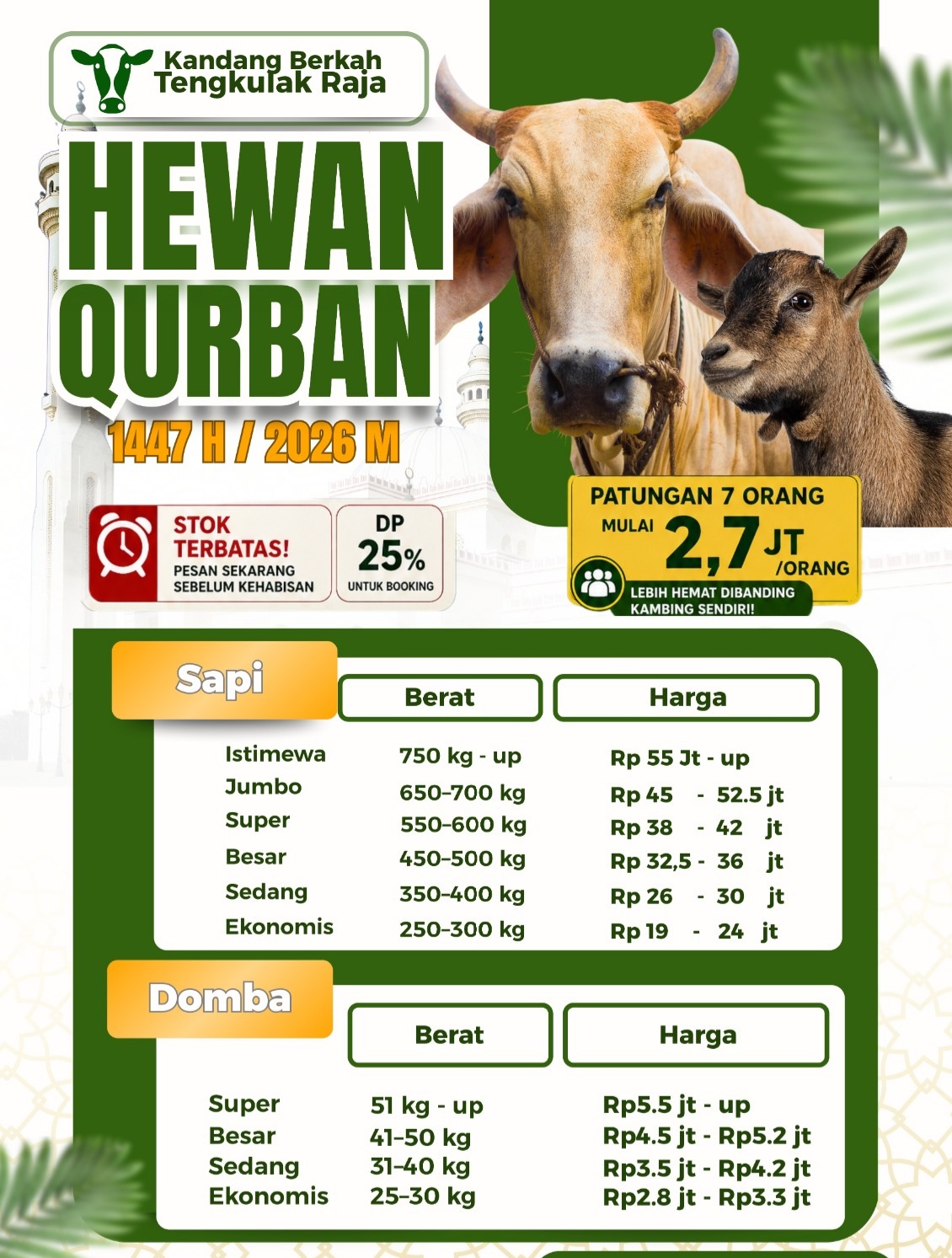 Qurban Terbaik untuk Idul Adha 2026