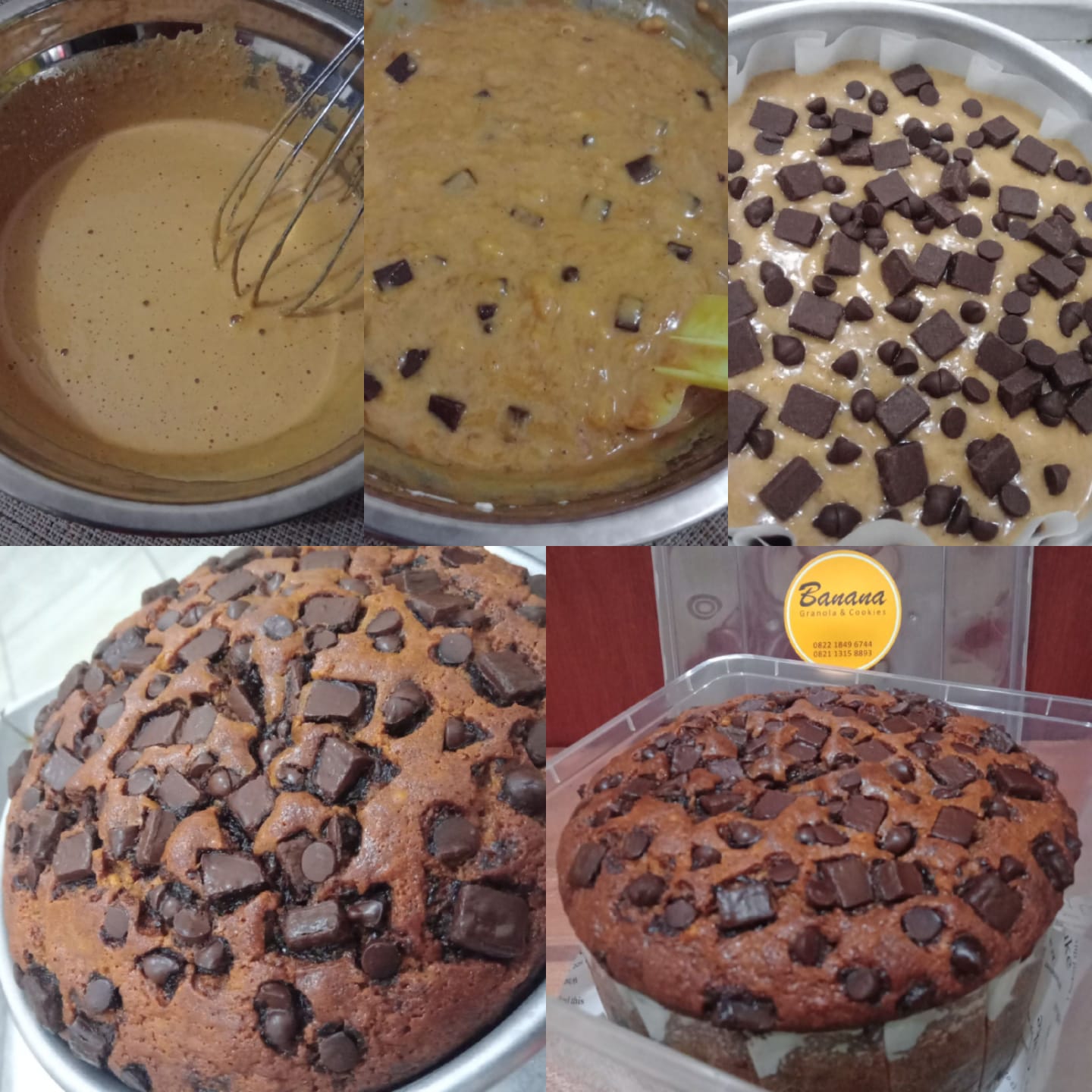 Bolu Pisang diameter 14 :  manis-nya pas, lembut di dalam, berlimpah coklat, ras...