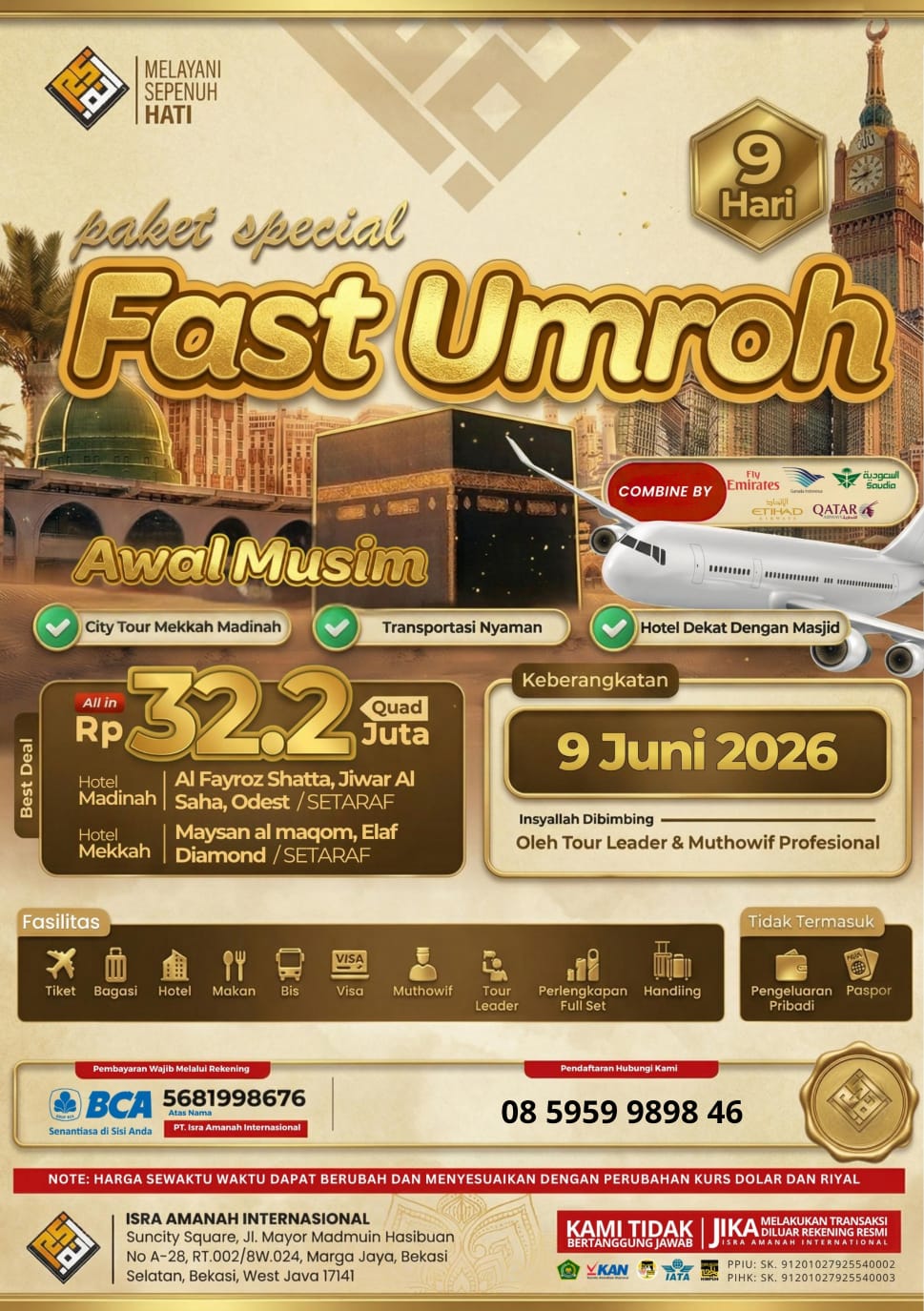✨ FAST UMROH 9 HARI – AWAL MUSIM 2026 ✨

Saatnya wujudkan impian ke Baitullah...