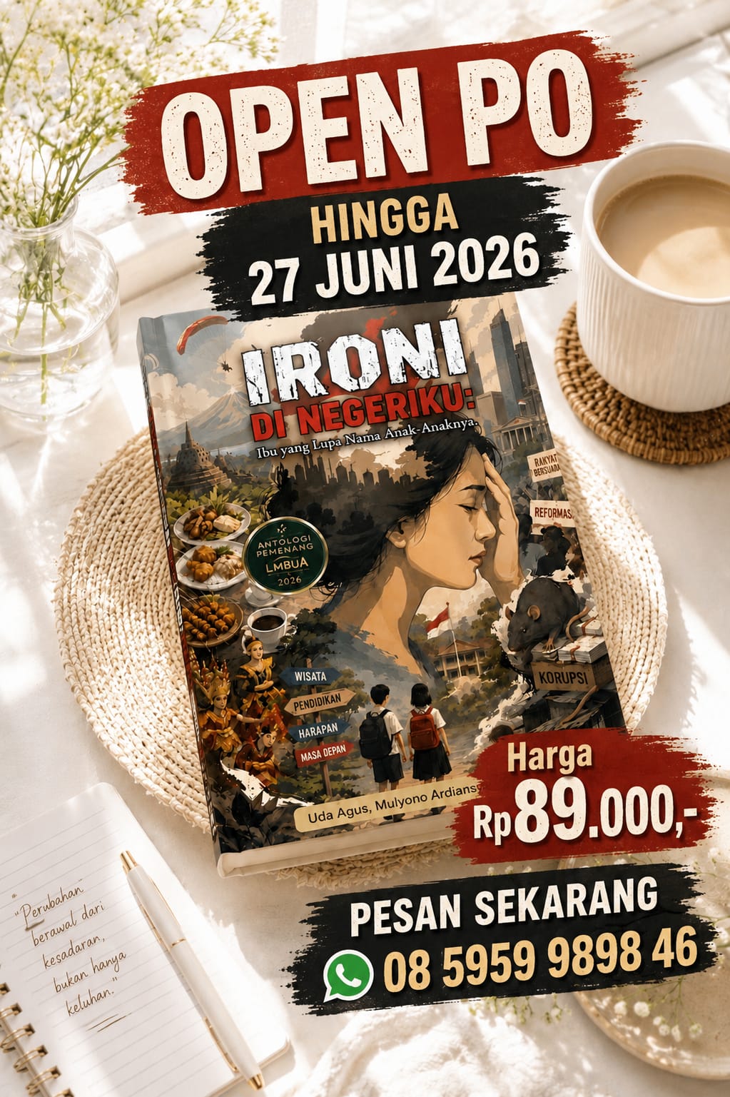 Buku Antologi Puisi Pemenang LMBUA 2026 - Ironi di Negeriku: Ibu yang Lupa Nama Anak-Anaknya