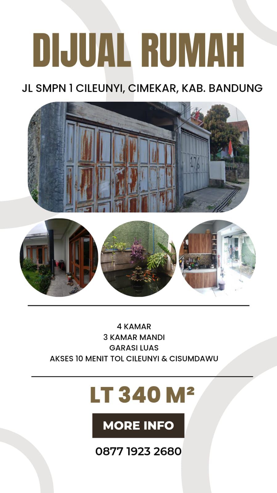 Rumah pinggir jalan dijual di bawah pasaran