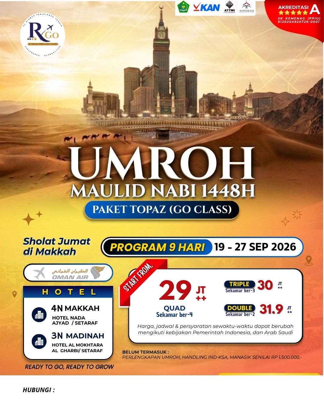 🌟*PAKET TERJANGKAU BERKUALITAS - R-Go by HPT*🌟

✨*_10 HARI UMROH PLUS CAIRO M...