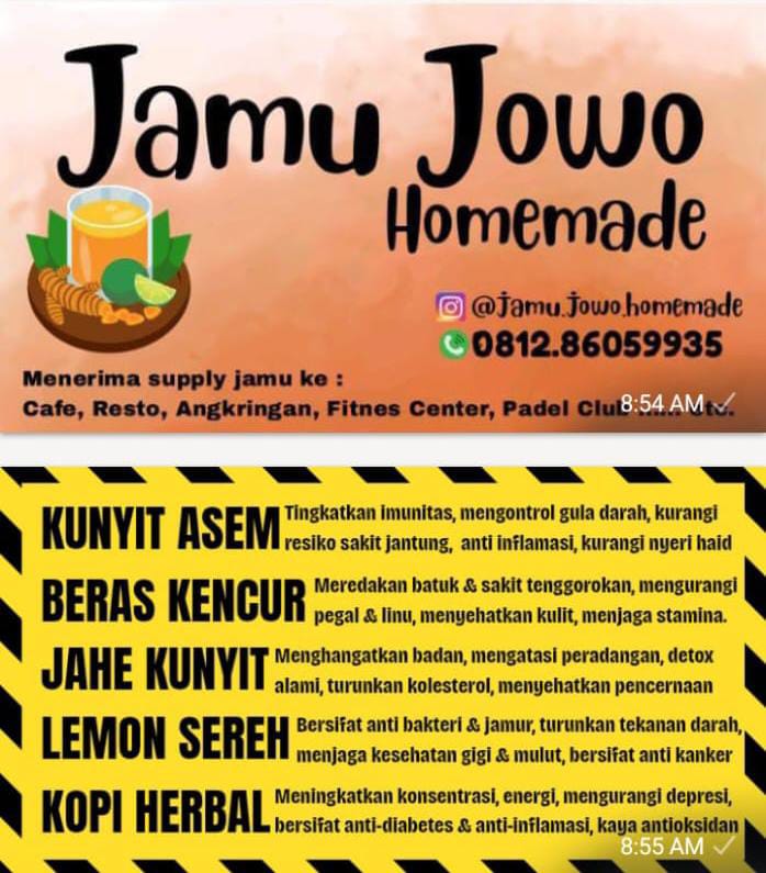 Jamu Homemade - Kunyit Asem, Beras Kencur, Jahe Kunyit, Lemon Sereh